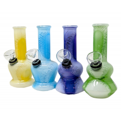 5" Asst Color Flower Design GOR Water Pipe - [RJA64]
